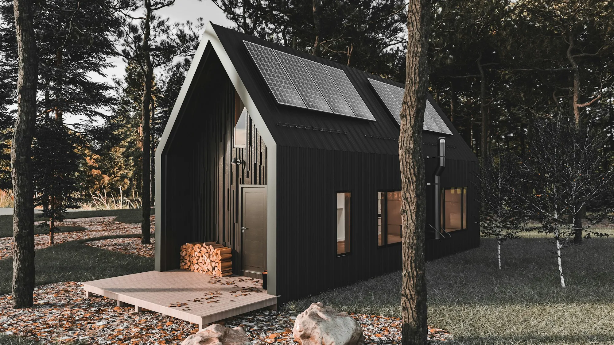 Compact detached cabin-style living unit