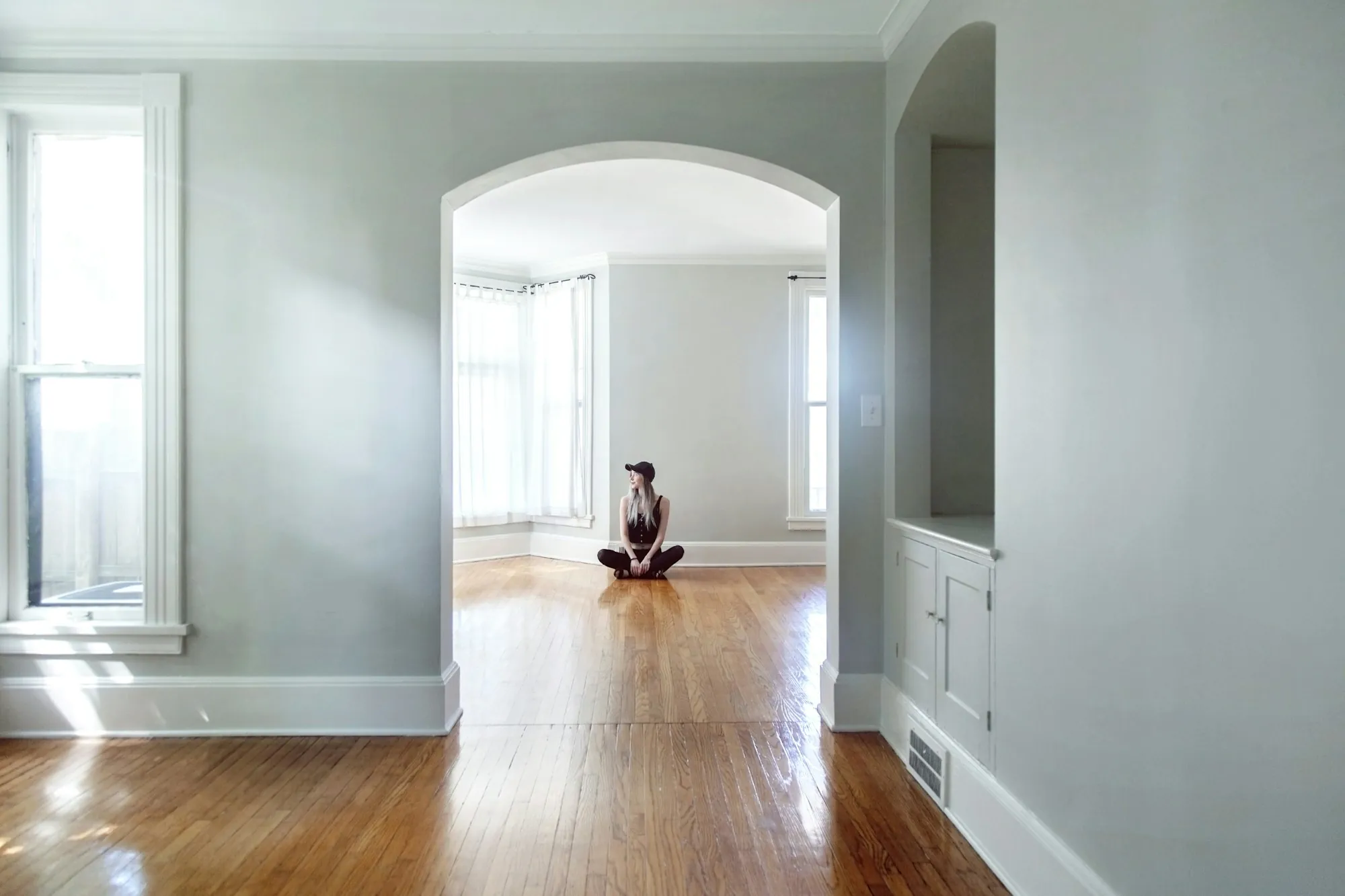 Freshly painted room with clean walls and trim