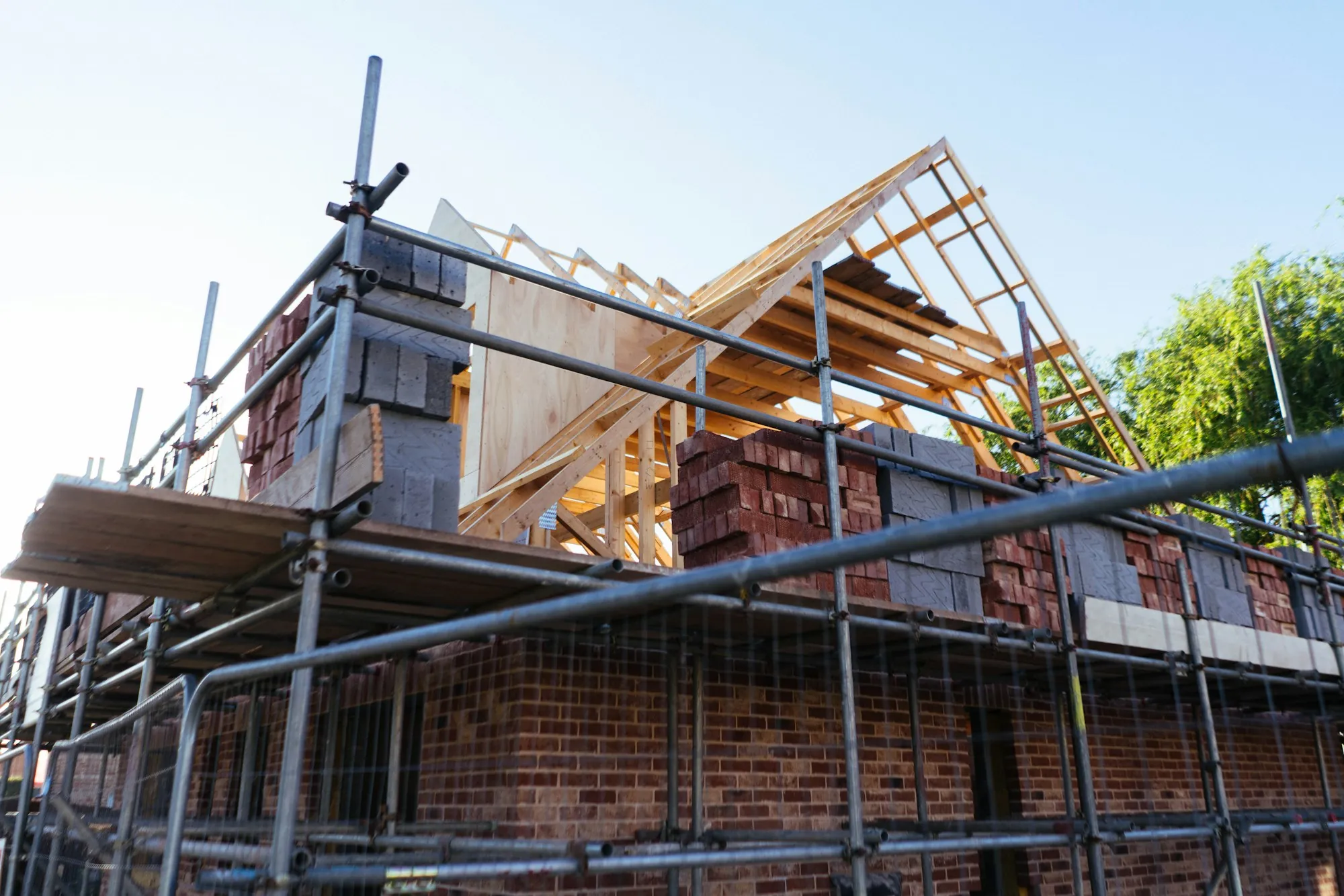 Construction work on a residential remodel